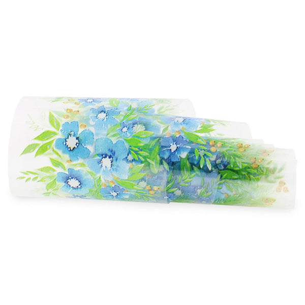 NF-035 Bleu Floral - Bande de Feuille de Transfert