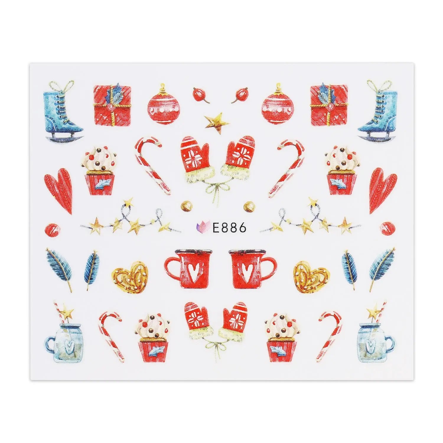 Christmas Sticker - Christmas Decs & Mittens   Naio Nails