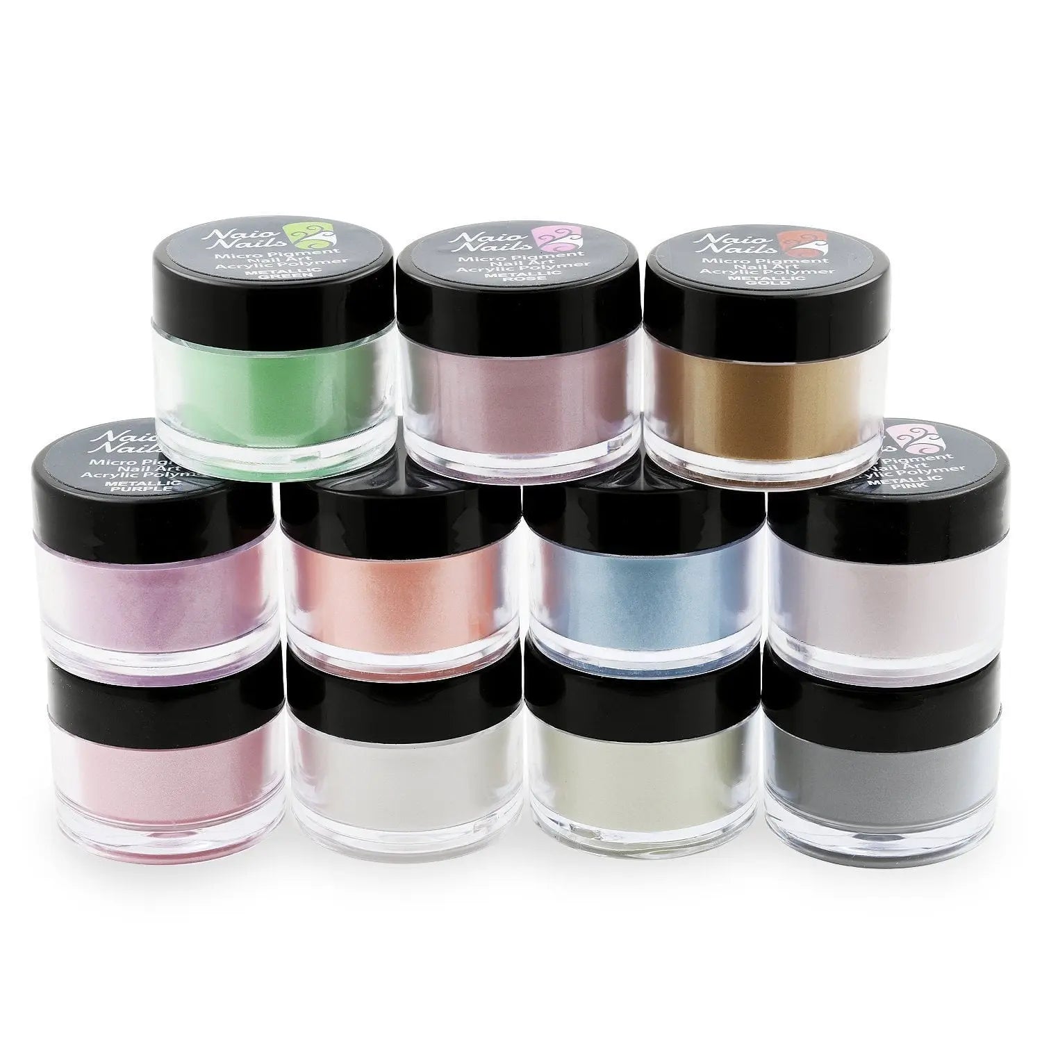 Metallic Acrylic Powder Collection - Set of 11   Naio Nails