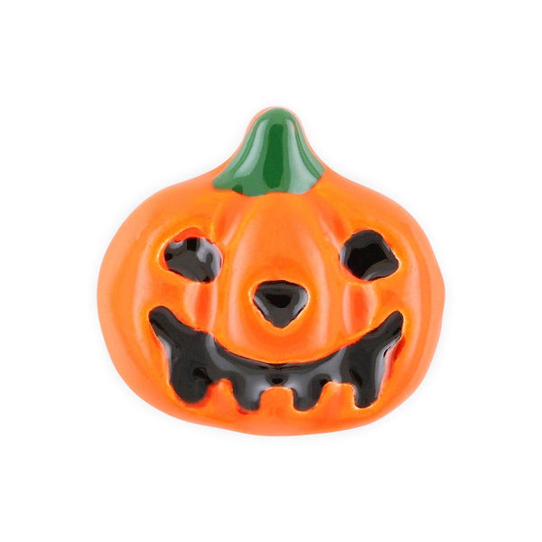 Pot of 4 Orange Pumpkin Jack o'lantern Halloween Charms