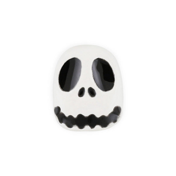 Pot de 4 Charms Halloween Visage Squelette Blanc