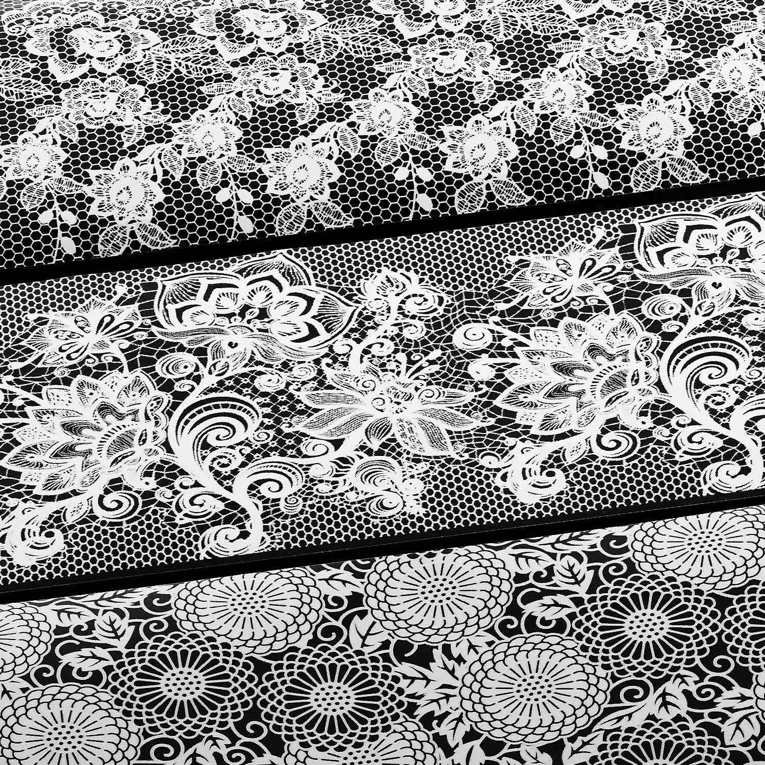 NFS-002 Black & White Lace - Transfer Foil Set   Naio Nails