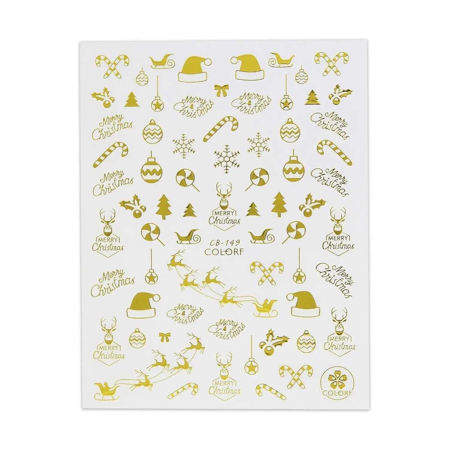 Christmas Sticker - Tree, Bauble & Sleigh   Naio Nails