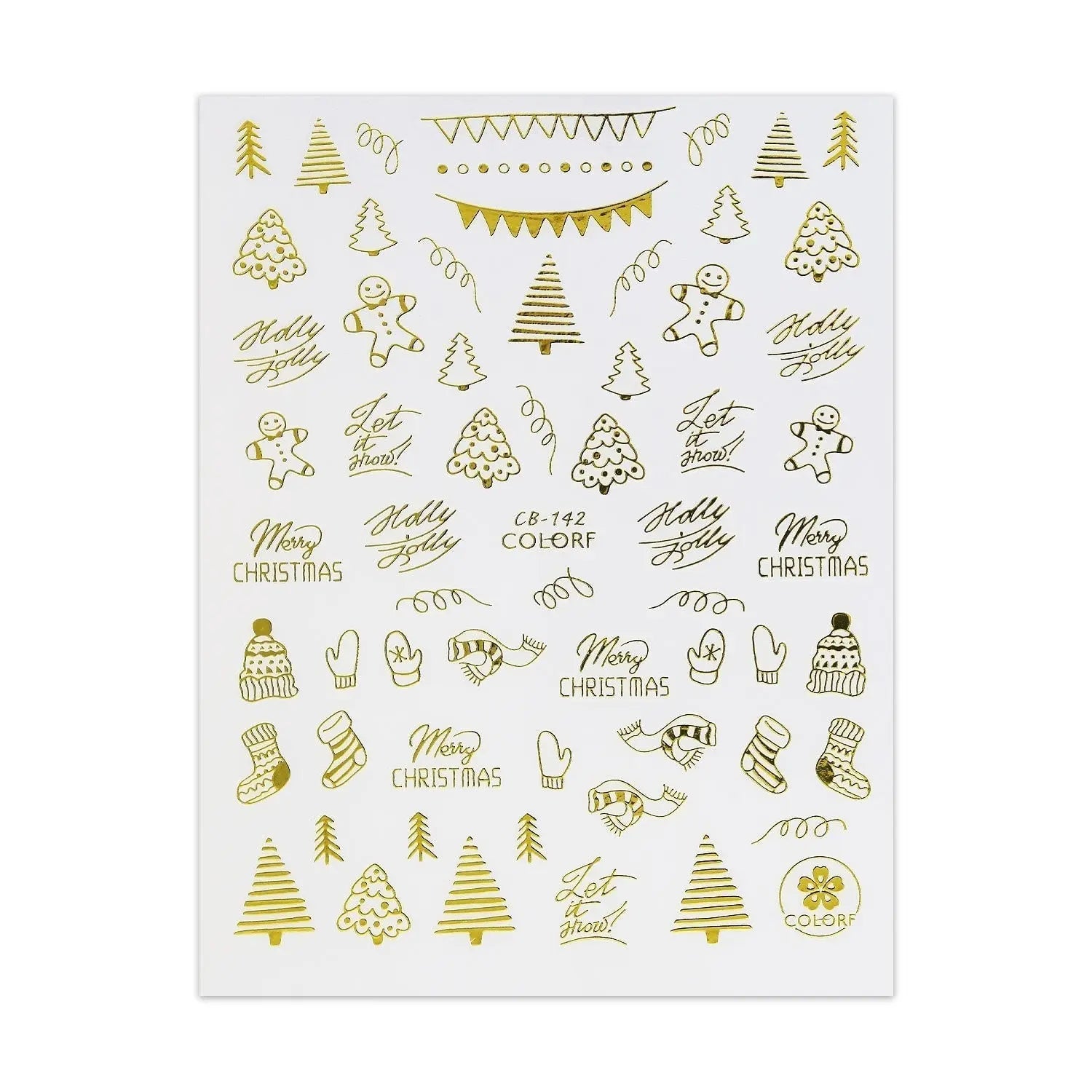 Christmas Sticker - Gingerbread Man, Stockings & Christmas Tree   Naio Nails