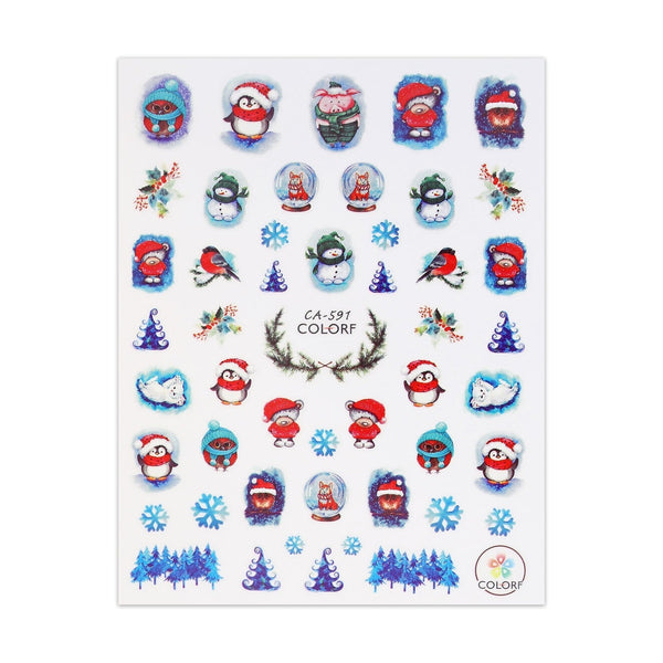 Christmas Sticker - Cosy Penguins & Bears