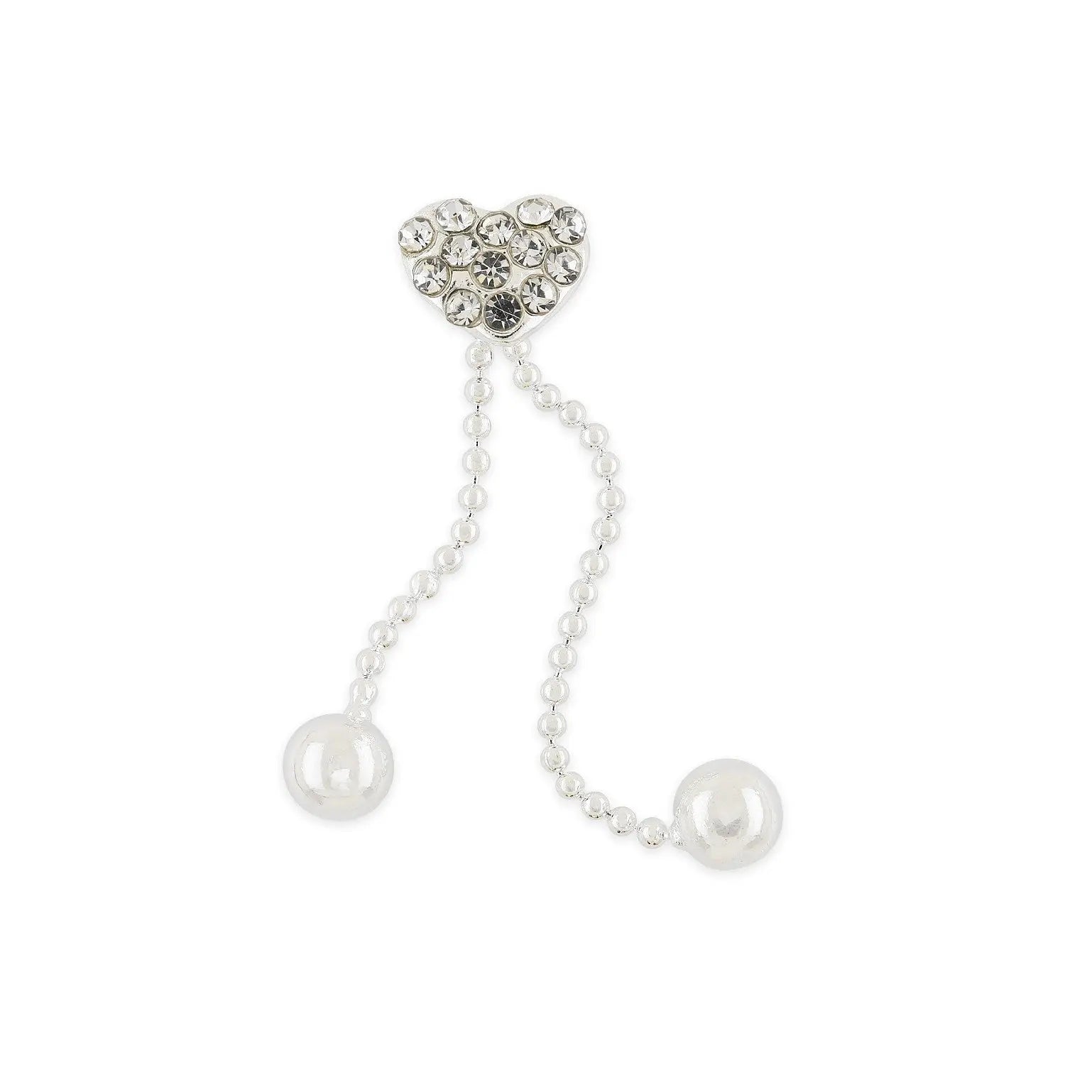 Pot of 10 Charms - Silver Heart Dangle   Naio Nails