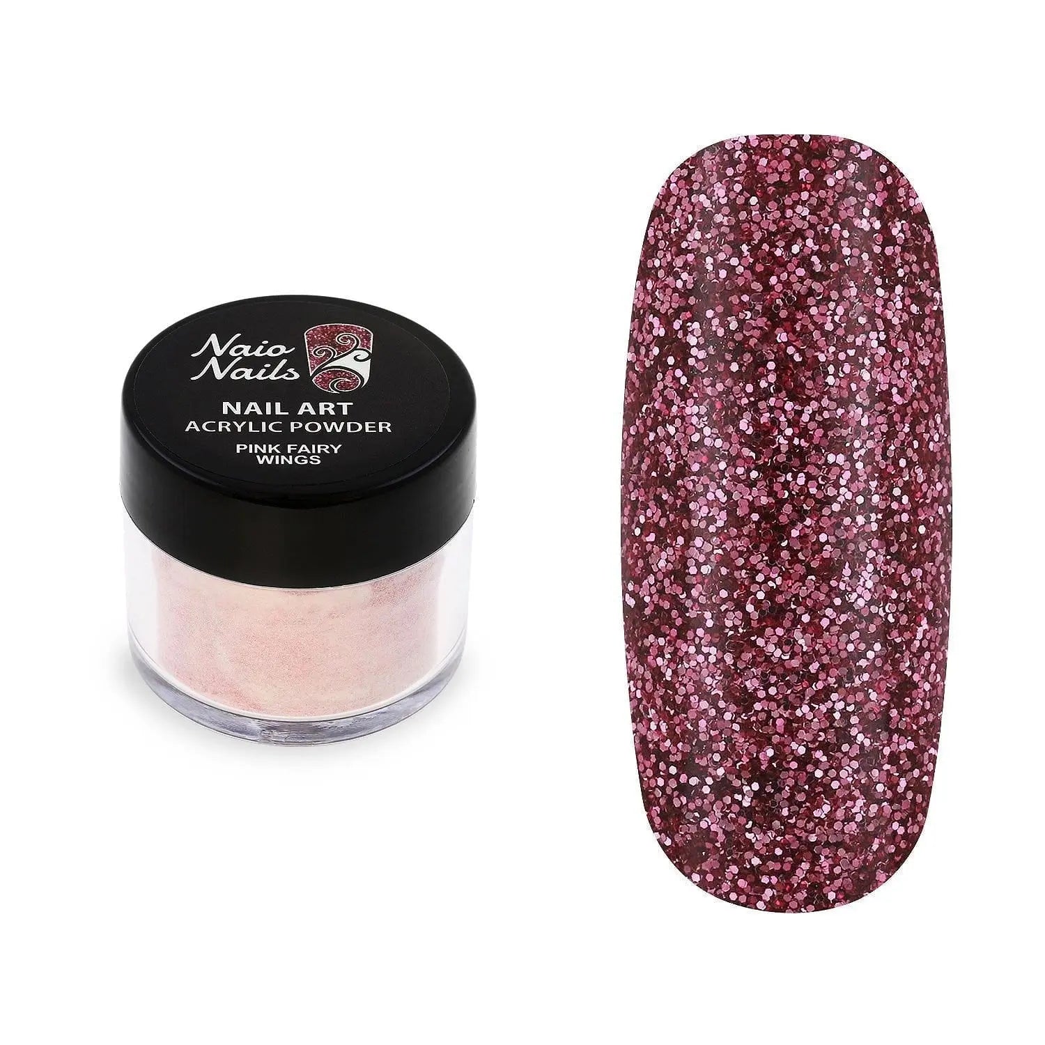Pink Fairy Wings Glitter Acrylic Powder - 12g   Naio Nails