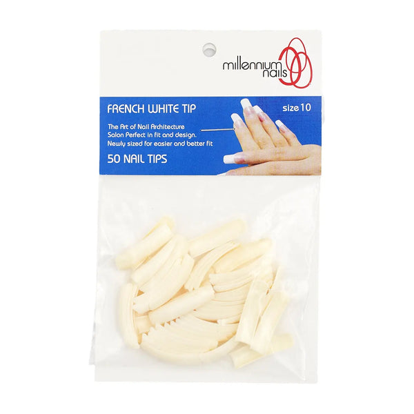 Millennium French White Tip Size 10 (50 Nail Tips)   Naio Nails