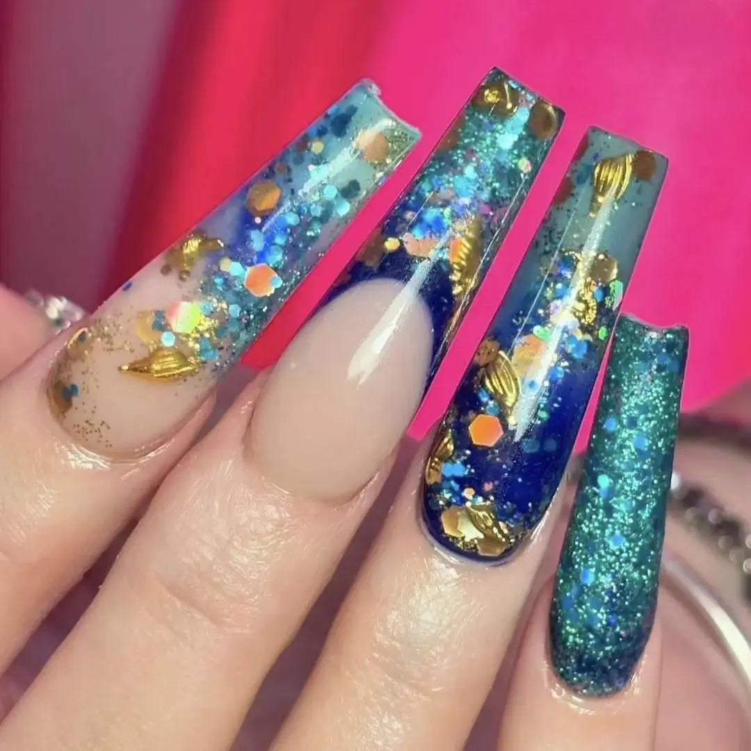 Metallic Nail Art Decals - Gold & Silver Sea   Naio Nails