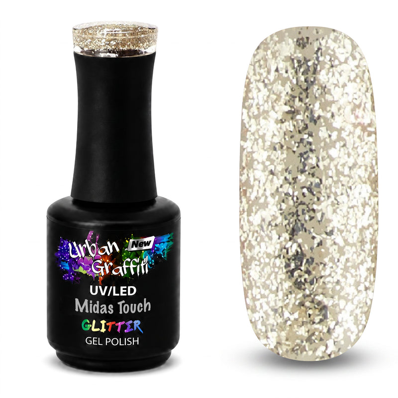 Midas Touch - UGGP-A0914 Urban Graffiti Złoty Brokatowy Lakier Żelowy 15ml