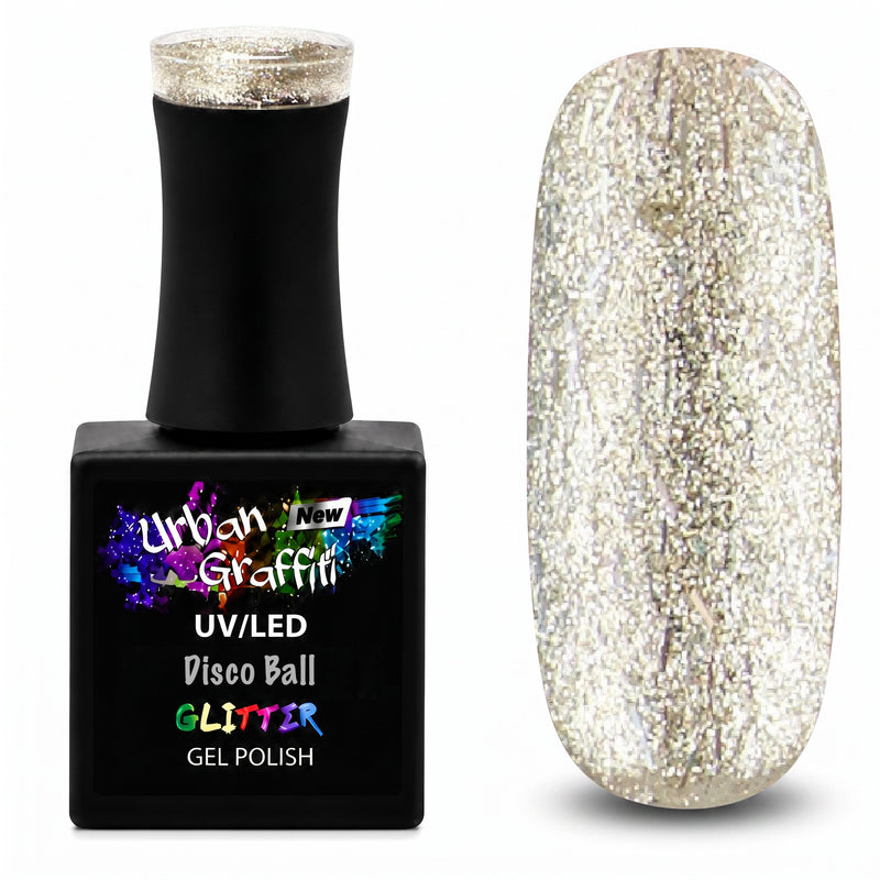 Disco Ball - UGGP-A0922 Urban Graffiti Srebrny Brokatowy Lakier Żelowy 15ml