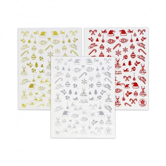 Christmas Sticker - Tree, Bauble & Sleigh   Naio Nails
