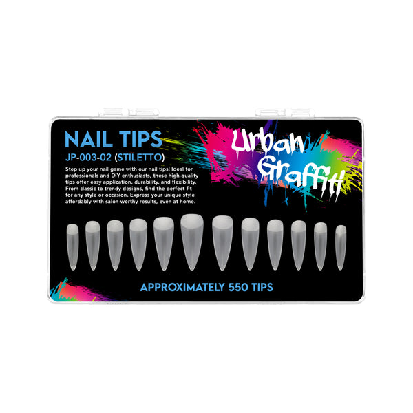 Urban Graffiti JP-003-02 Transparent Stiletto Nail Tips