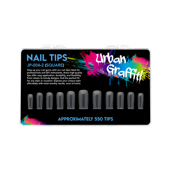 Urban Graffiti JP-004-2 Transparent Square Nail Tips