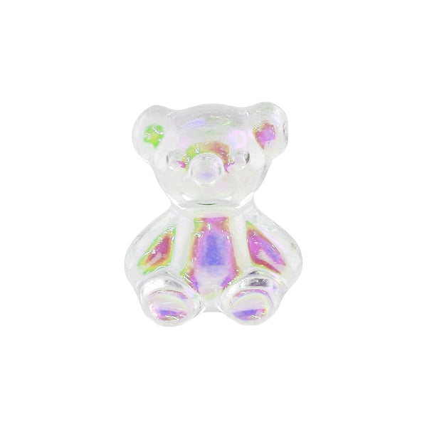 Pot of 5 Charms - Iridescent Teddybear