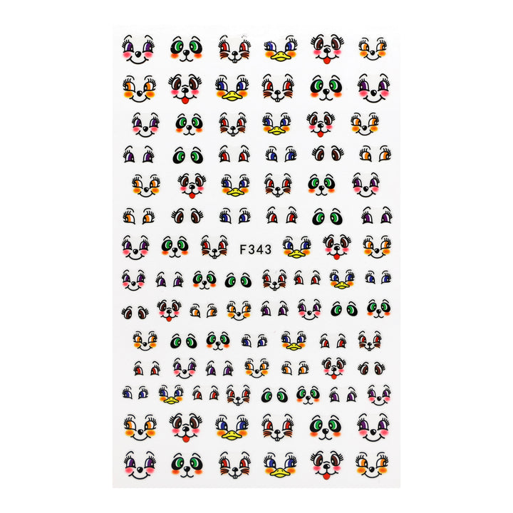 Cartoon Faces Nail Art Stickers