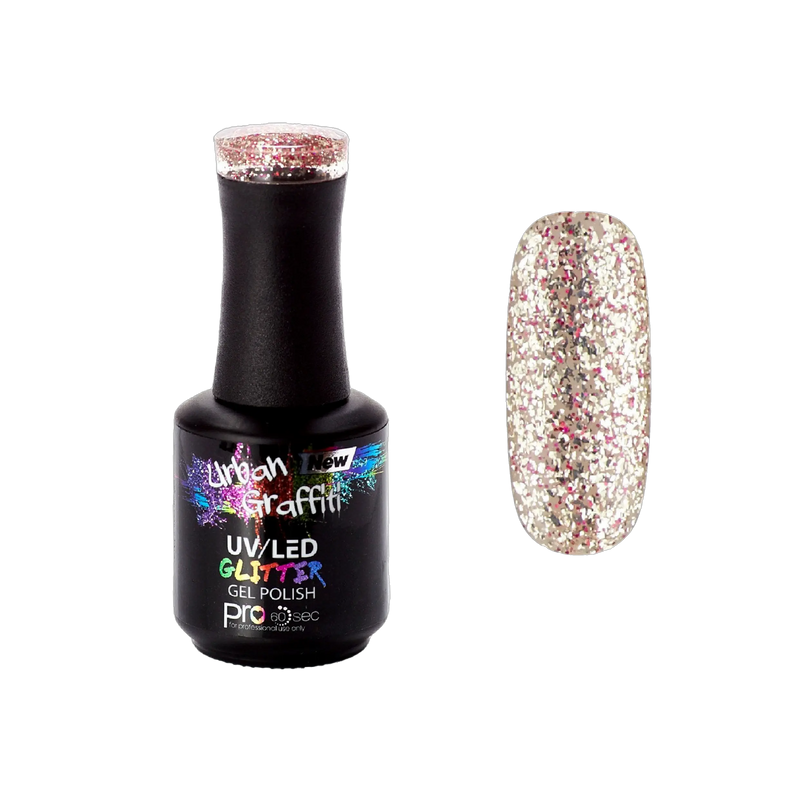 Cosmic Love - UGGP-A0916 Urban Graffiti Złoty i Czerwony Brokatowy Lakier Żelowy 15ml