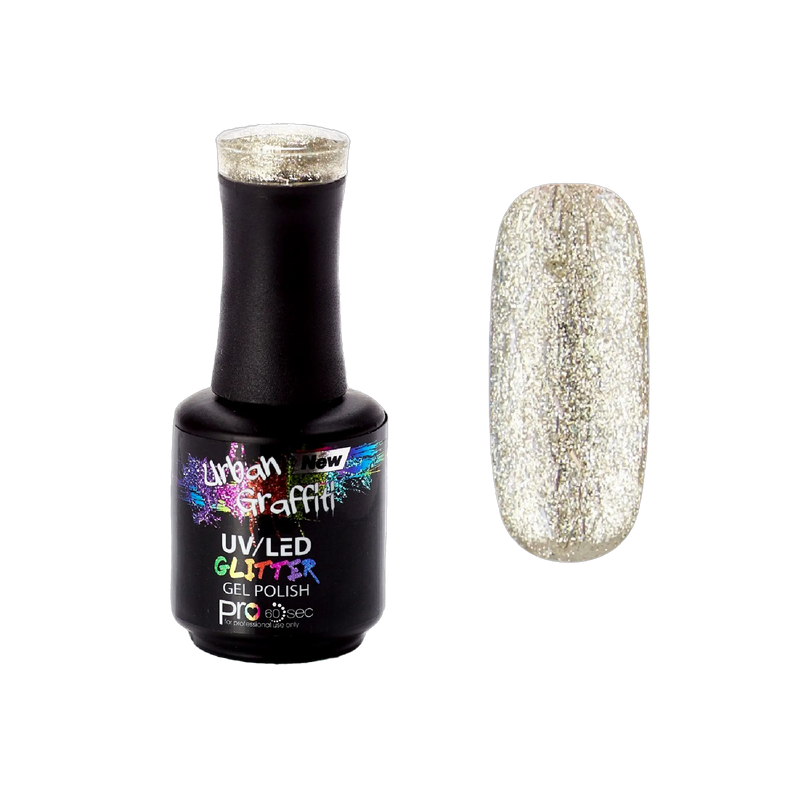 Disco Ball - UGGP-A0922 Urban Graffiti Srebrny Brokatowy Lakier Żelowy 15ml