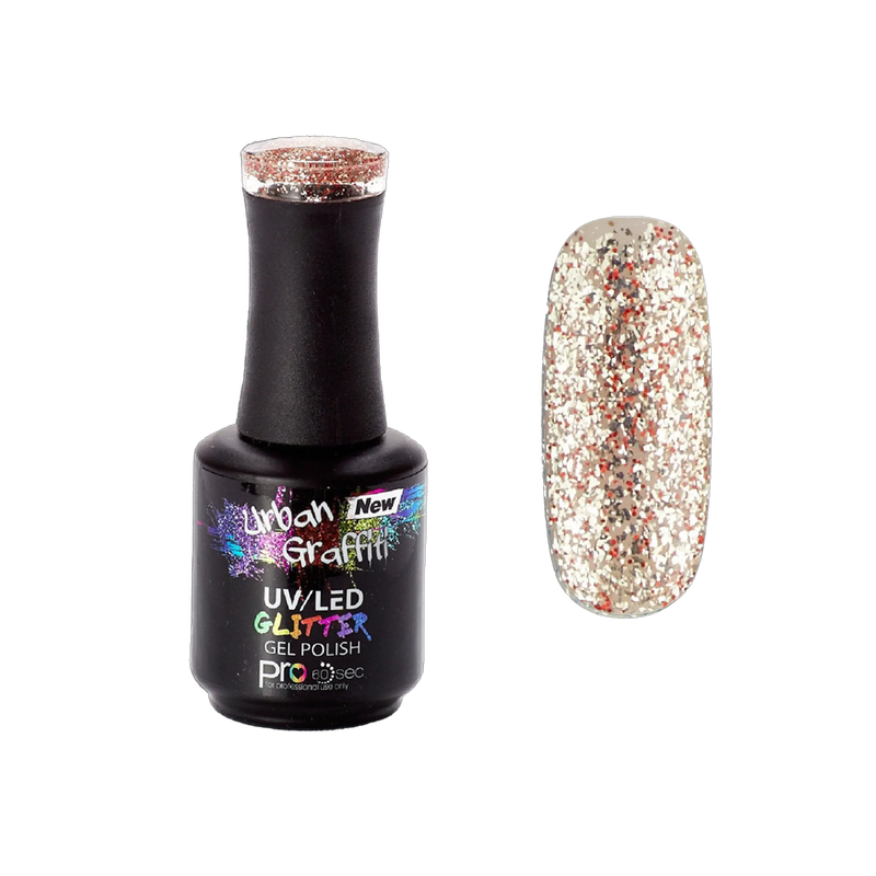 Tinsel Town - UGGP-A0913 Urban Graffiti Złoty i Czerwony Brokatowy Lakier Żelowy 15ml